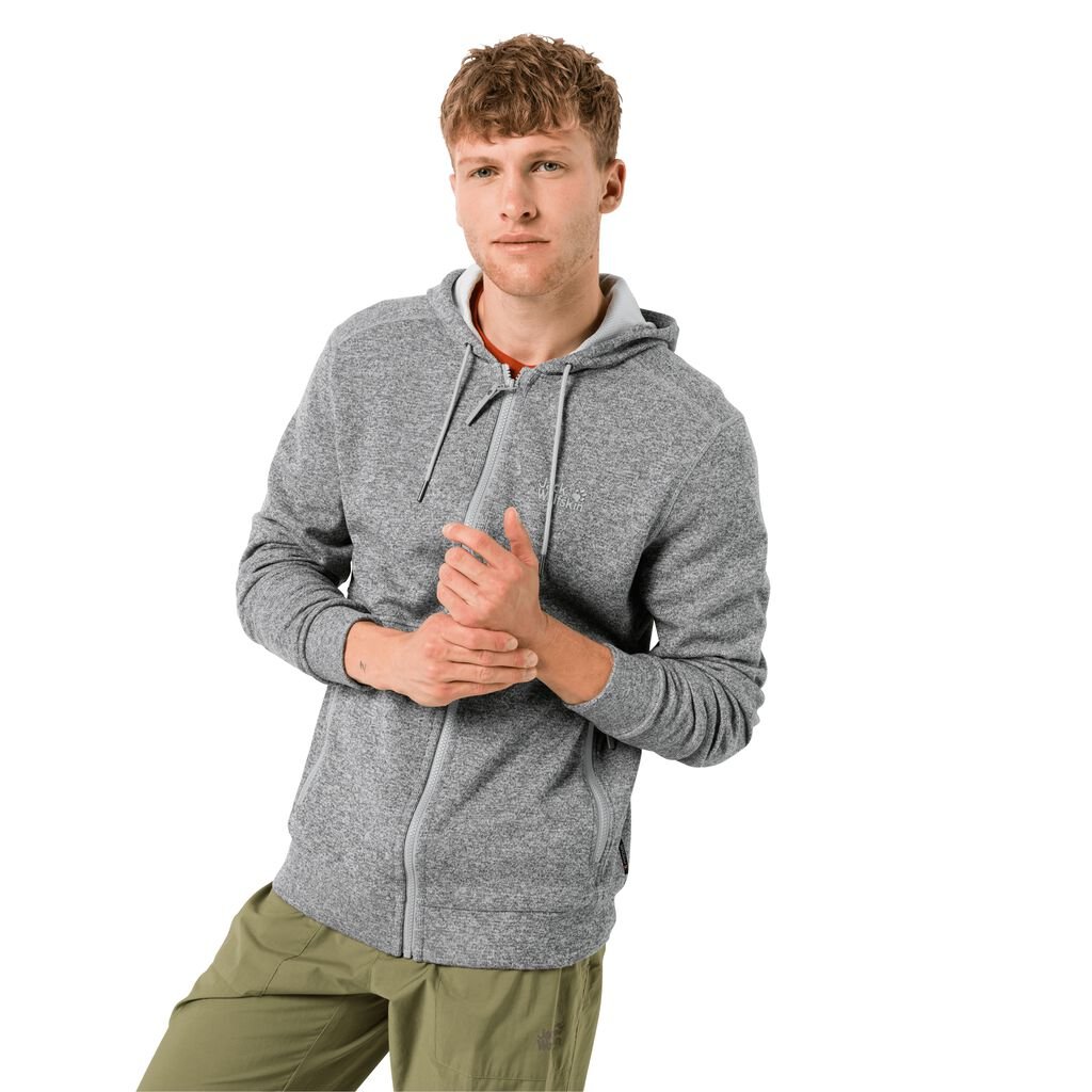 Jack Wolfskin FINLEY HOODED fleece ζακετεσ ανδρικα γκρι | GR9644917